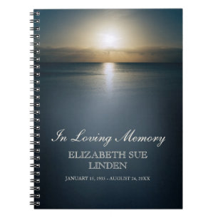 Caderno Espiral Em oceano fúnebre Loving do Guestbook da memór