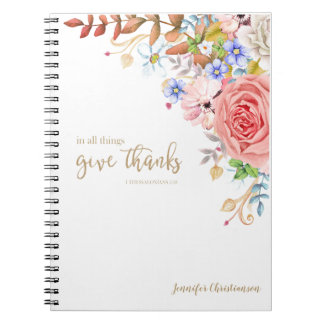 Caderno Espiral Em Todas As Coisas Dão Obrigados, 1 Coisa. 5:18