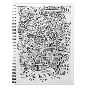 Caderno Espiral Em um Entre-Lugar, desenho de tinta