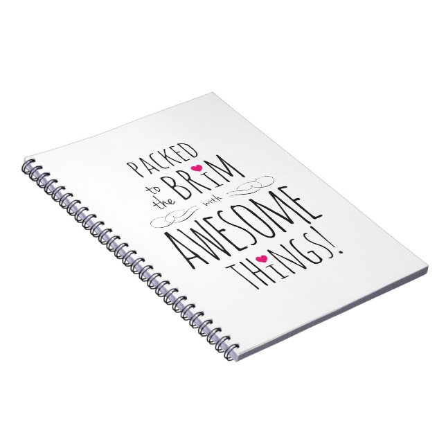 Caderno Espiral Embalado à borda com coisas impressionantes (Lado Direito)