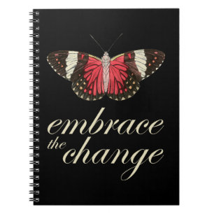 Caderno Espiral Embarque a mudança - Borboleta rosa