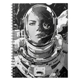 Caderno Espiral Embarque em Jornada Cósmica: Astronauta de Garota
