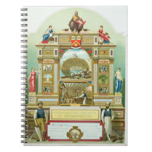 Caderno Espiral Emblema de comércio da sociedade amalgamada de