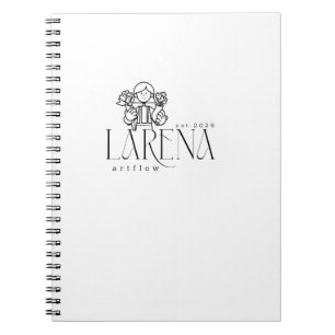 Caderno Espiral Emblema de Logotipo Floral LARENA Artflow