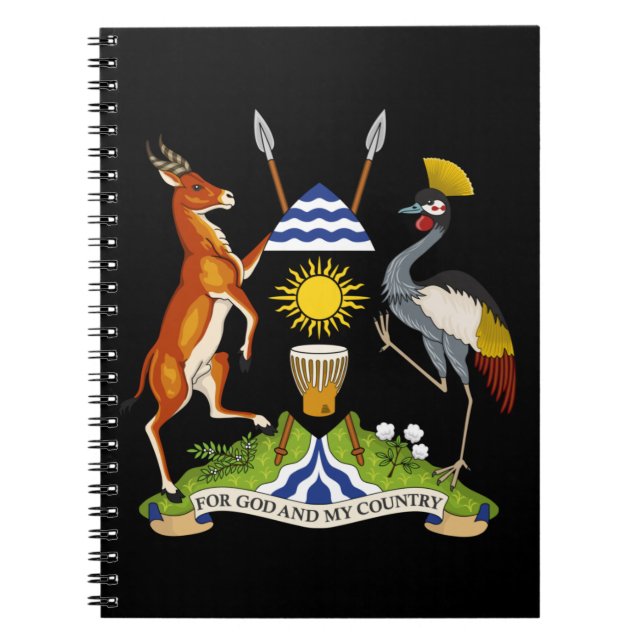 Caderno Espiral emblema de uganda (Frente)