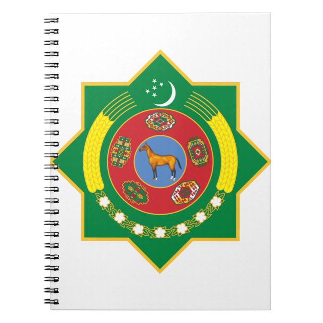 Caderno Espiral emblema do turquemenistão (Frente)