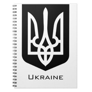 Caderno Espiral Emblema Gráfico Contemporâneo Tryzub da Ucrânia