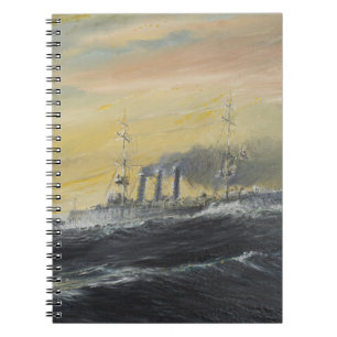 Caderno Espiral Emden monta o Oceano Índico 1914 2011 das ondas