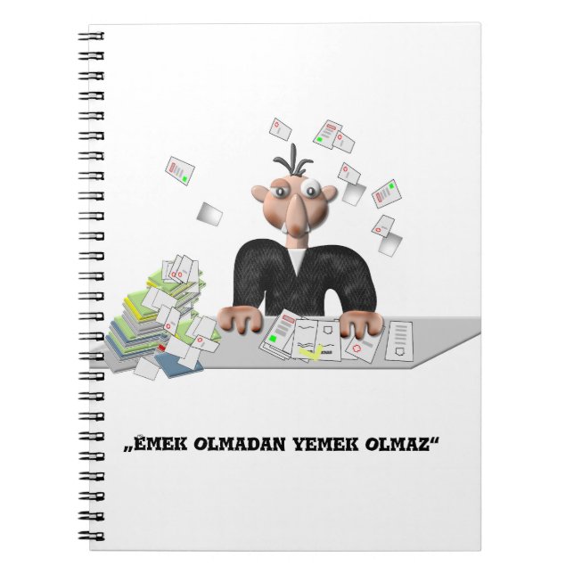 Caderno Espiral Emek olmadan yemek olmaz Personalizado (Frente)