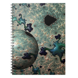 Caderno Espiral Emerald e Dourado Mandelbrot com o notebook Sphere