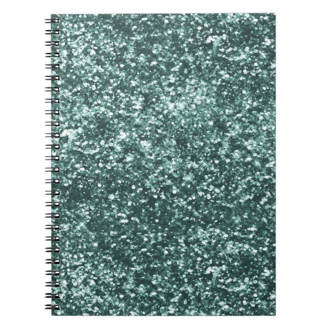 Caderno Espiral Emerald Green Sparkle Glitter (Frente)
