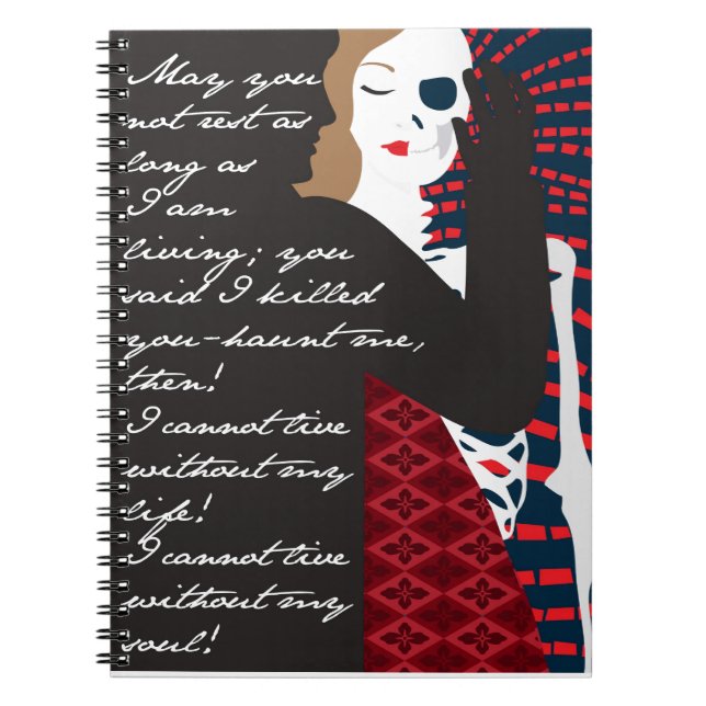 Caderno Espiral Emily Bronte/Wuthering o design do presente da (Frente)