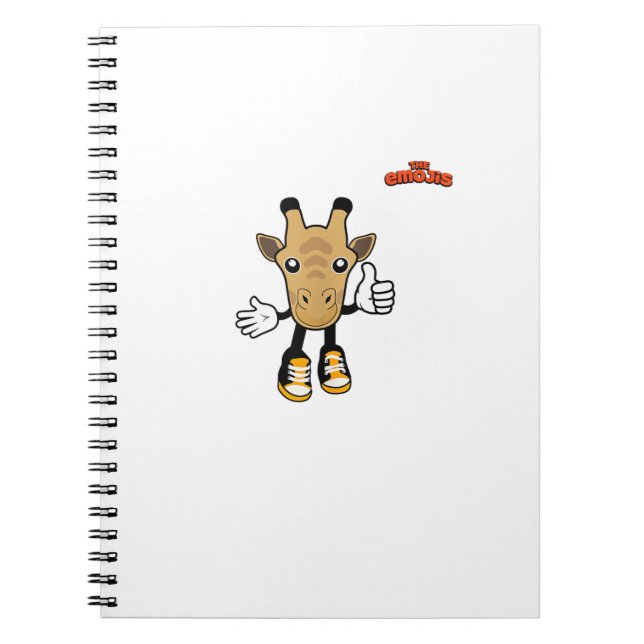 Caderno Espiral emoji animais girafa para cima (Frente)