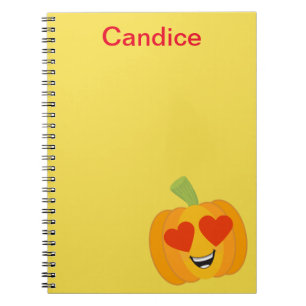 Caderno Espiral Emoji Coração da Abóbora Bonita