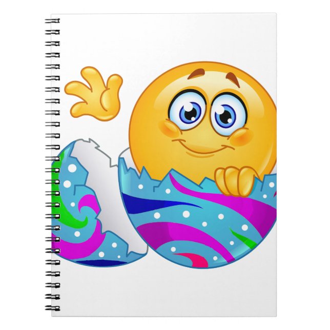 Caderno Espiral Emoji de ovo de Páscoa (Frente)
