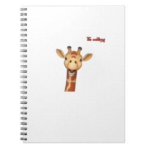 Caderno Espiral emoji feliz face de girafa entusiasmada