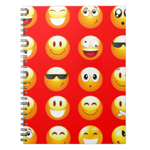 Caderno Espiral emojis vermelhos