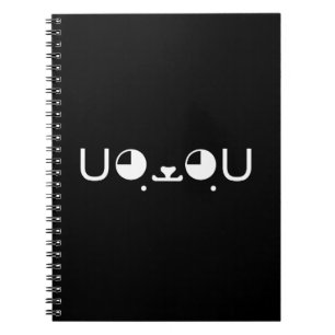Caderno Espiral Emoticon bonito de Kaomoji do japonês do cão de