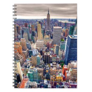 Caderno Espiral Empire State Building e Midtown Manhattan