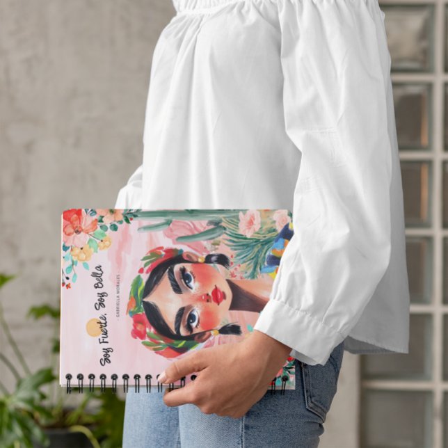 Caderno Espiral Empoderamento em Flor: Monograma Personalizado (Criador carregado)
