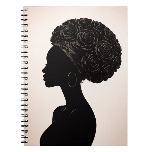 Caderno Espiral Empowered Black Woman Silhouette Journal (Frente)