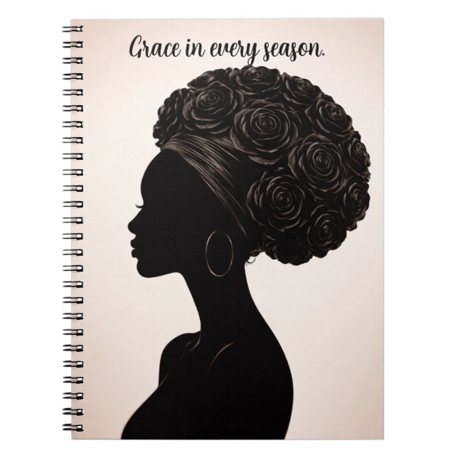 Caderno Espiral Empowered Black Woman Silhouette Notebook (Frente)
