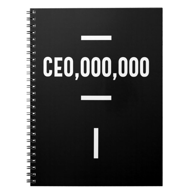 Caderno Espiral Empresário - CEO,000,000 Camiseta Negócios Diverti (Frente)