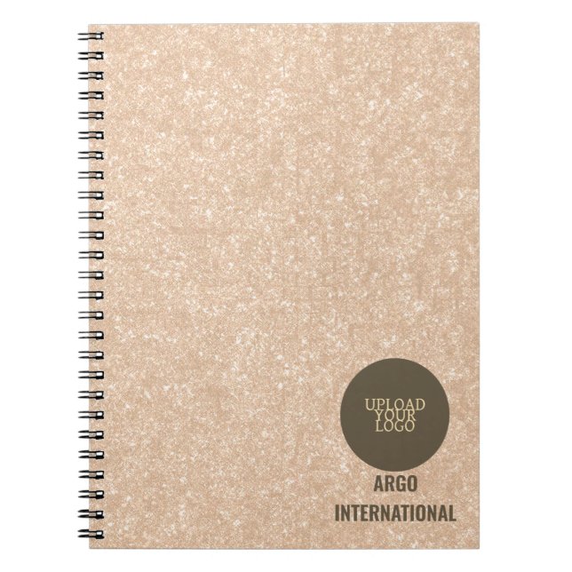 Caderno Espiral Empresas Beige sofisticadas personalizadas (Frente)