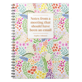 Caderno Espiral Encantada Reunião do Office Meeting Floral Persona