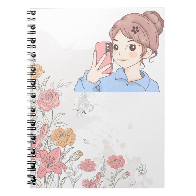 Caderno Espiral Encantador para Meninas: (Frente)