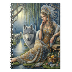 Caderno Espiral Encantamento Luar na Floresta Mística