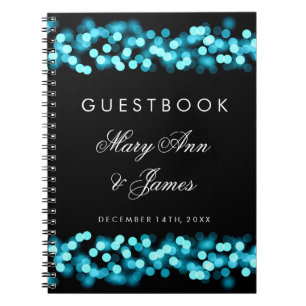 Caderno Espiral Encanto de Hollywood de turquesa do Guestbook do