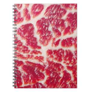Caderno Espiral Encerramento da textura do bife marmoreado