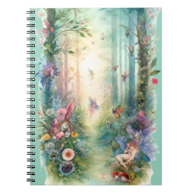 Caderno Espiral Enchanted Forest Fairies Whimsical Woodland (Frente)
