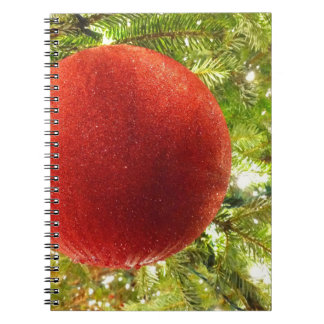 Caderno Espiral Enfeite de Natal Vermelho