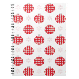 Caderno Espiral Enfeites de natal vermelhos