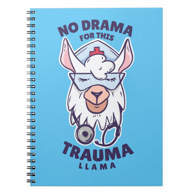 Caderno Espiral Enfermeira Ama Lhama (Frente)