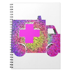 Caderno Espiral enfermeira de ambulância acentuada emt médico médi