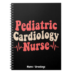 Caderno Espiral Enfermeira de Cardiologia Pediátrica Retro Groovy