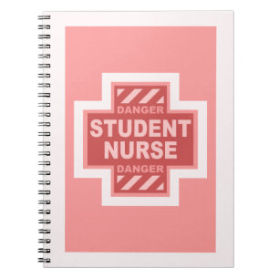 Caderno Espiral Enfermeira de estudante do perigo! - rosa