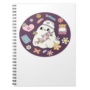 Caderno Espiral Enfermeira de Halloween Cute Sobredimensionada