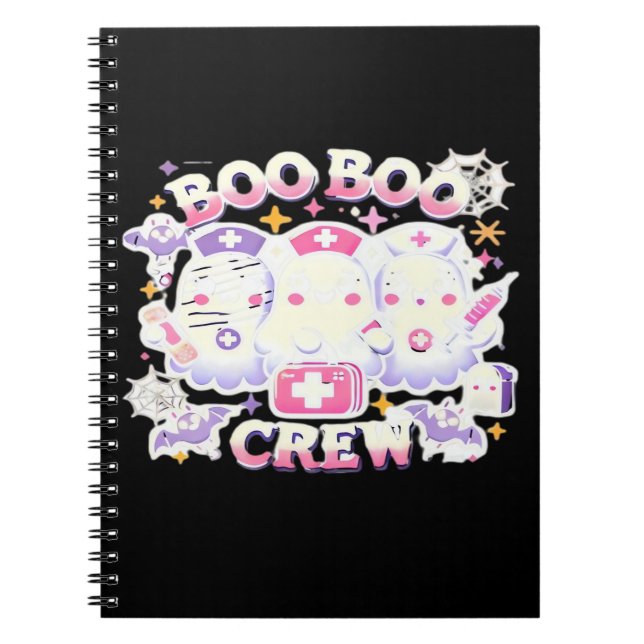 Caderno Espiral Enfermeira do Halloween Ghost Squad Boo Boo Crew E (Frente)