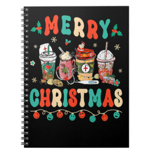 Caderno Espiral Enfermeira do Natal Hippie Café Latte Cacau Quente