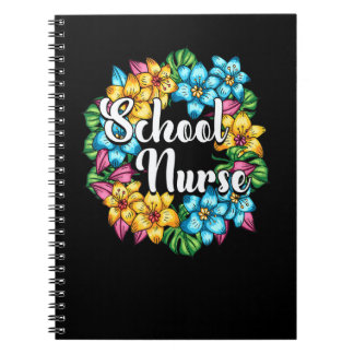 Caderno Espiral Enfermeira Escolar Coroa Floral Enfermagem Médica 