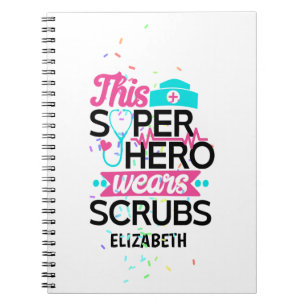 Caderno Espiral Enfermeira - Este Super-Herói Veste Crubs - Adici