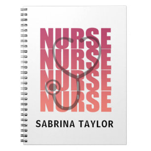 Caderno Espiral Enfermeira Estetoscópio RN