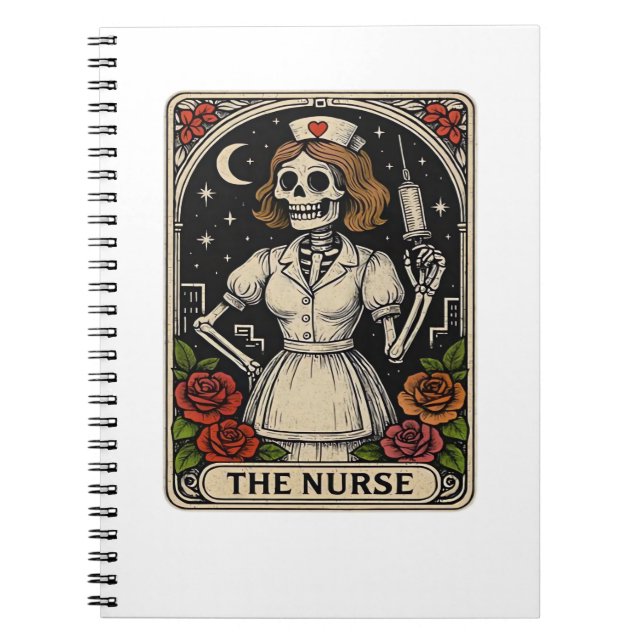 Caderno Espiral Enfermeira fantasma cuidando espontaneamente e ass (Frente)