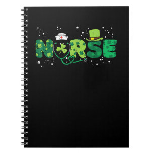 Caderno Espiral Enfermeira irlandesa Stethoscope Scrub Nurs Dia de