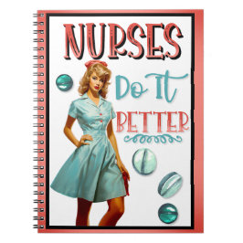 Caderno Espiral Enfermeira Nostálgica Bonita Enfermeira Pinup Faz
