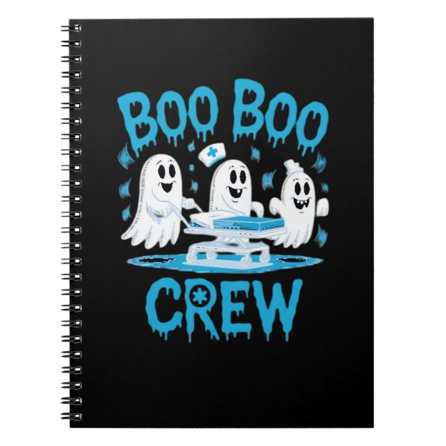 Caderno Espiral Enfermeira paramédica da Boo Boo Crew Ghost Hallow (Frente)